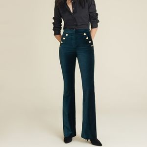NWT Veronica Beard Verity Velvet Pants in Teal (0)